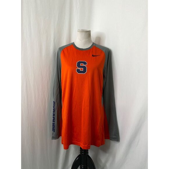 Syracuse University Nike Men's Shirt Orange Grey NCAA Dri-Fit Elite Size Large - Picture 2 of 16